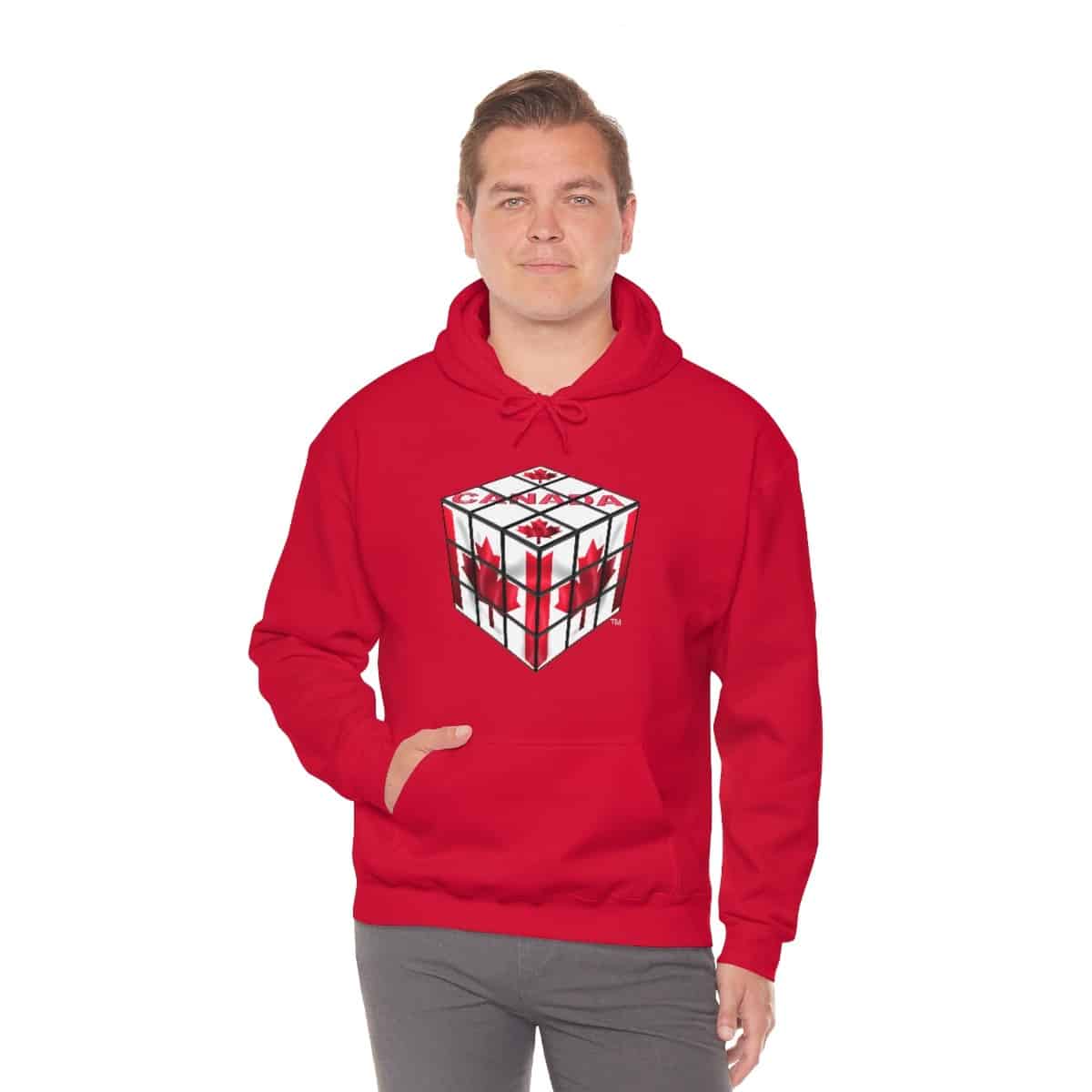 Canadian Flag - Rubik's Cube Hoodie Sweatshirt (Adult Sizes) - Image 5