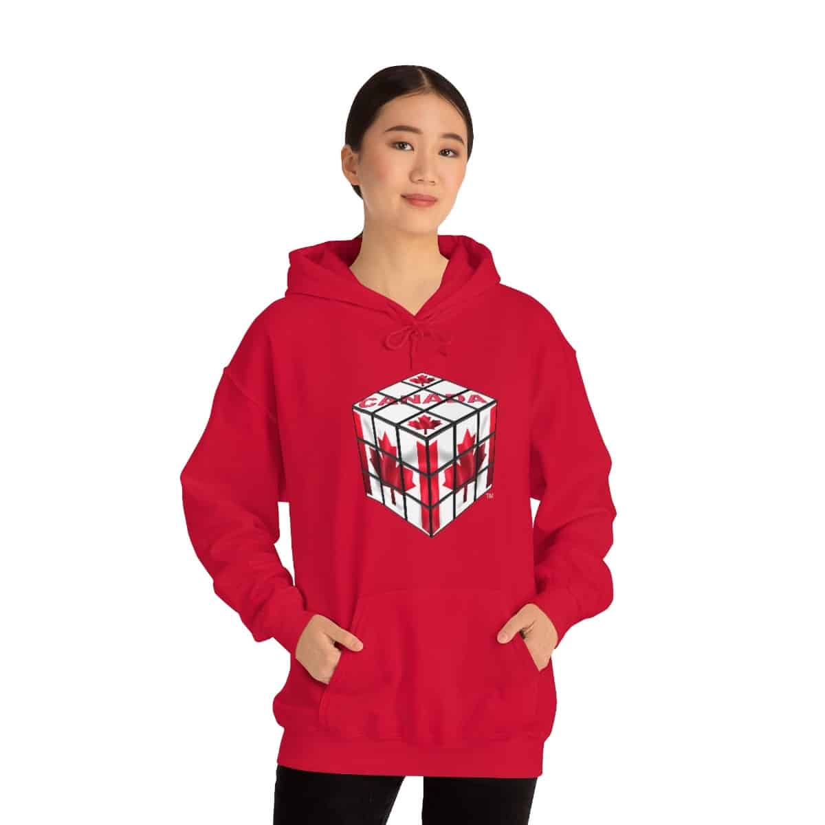 Canadian Flag - Rubik's Cube Hoodie Sweatshirt (Adult Sizes) - Image 2