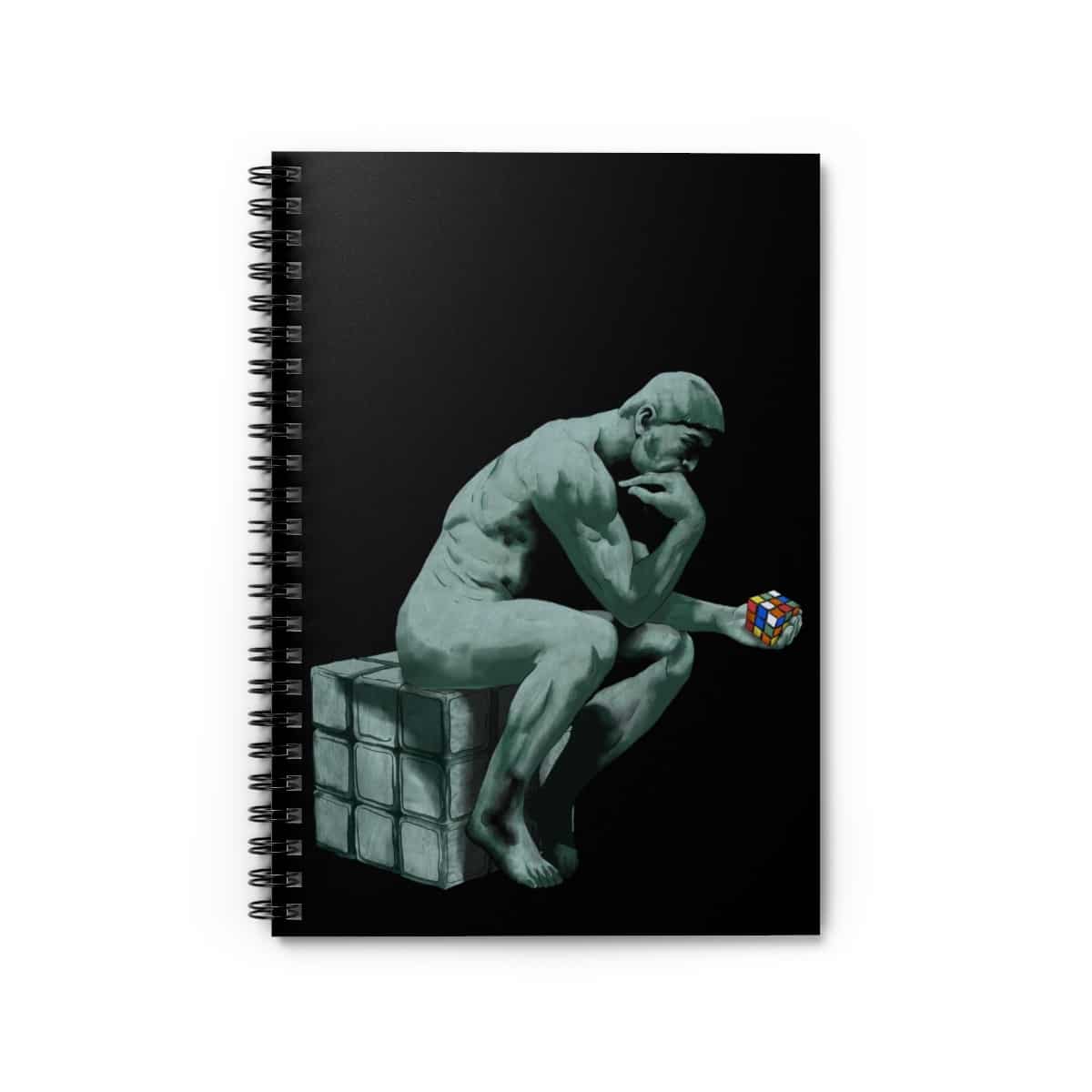 The Thinker Rubik's Cube Notebook - Spiral Ruled Line - Image 2