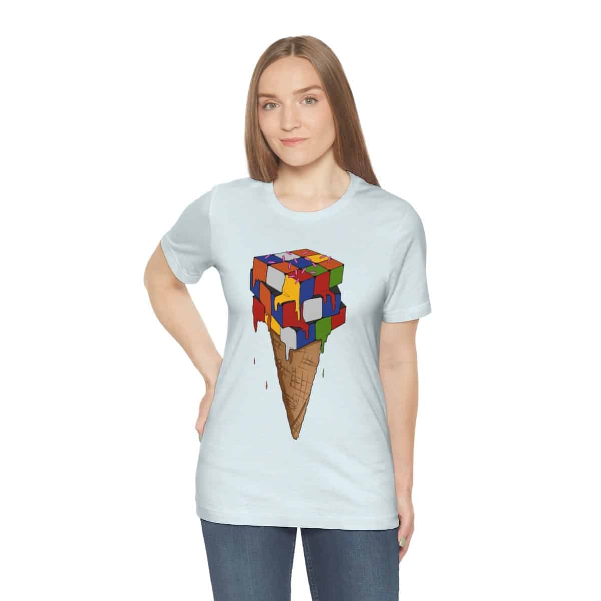 Ice Cream Cone Melting Rubik's Cube Shirt (Adult Sizes) - Soft Cotton T-Shirt, Fun Gift, Multiple Colors Available - Image 2