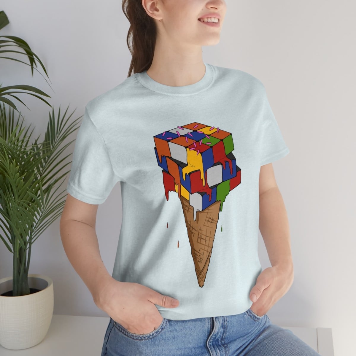 Ice Cream Cone Melting Rubik's Cube Shirt (Adult Sizes) - Soft Cotton T-Shirt, Fun Gift, Multiple Colors Available - Image 3