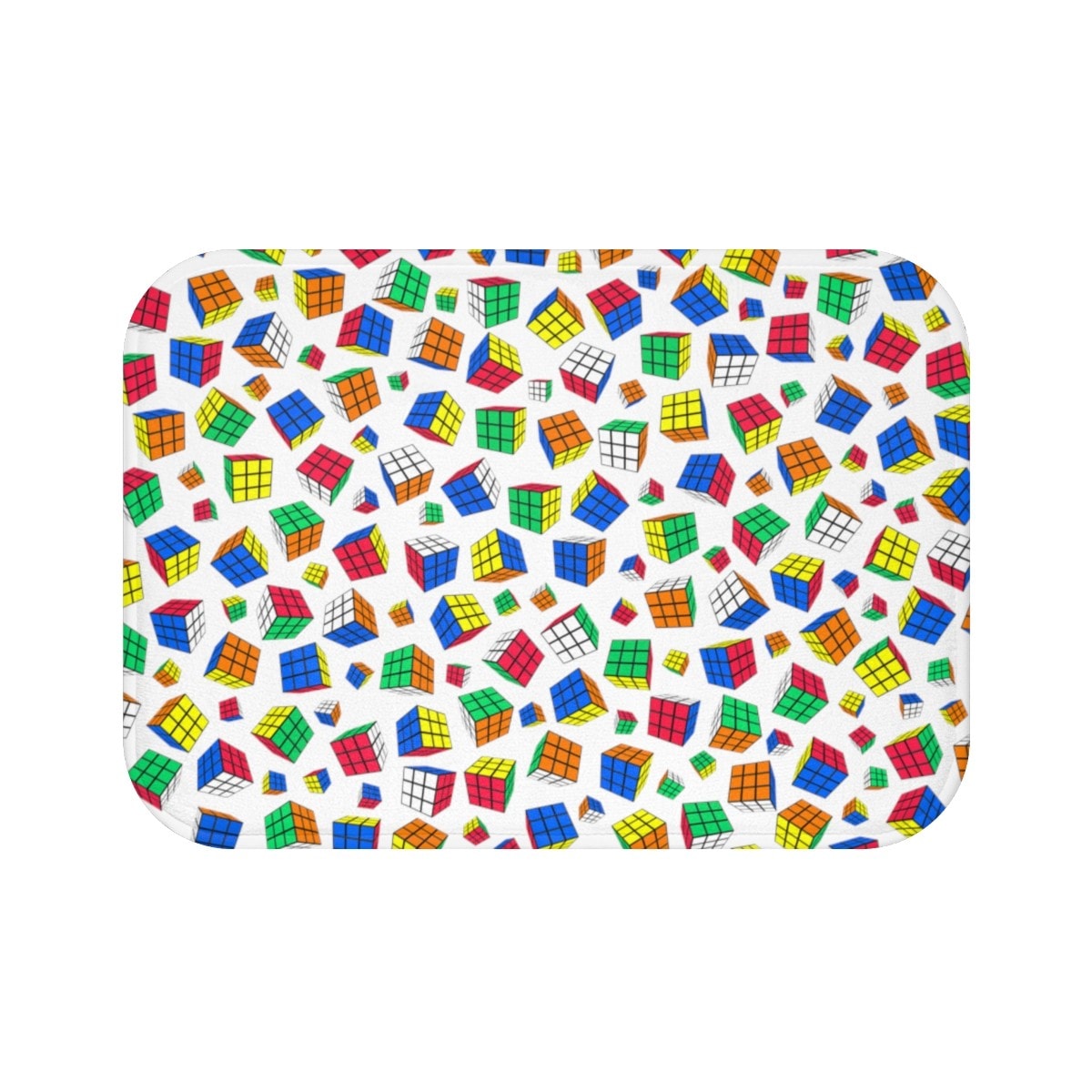Cubes All Over - Rubik's Cube Bath Mat Covered with Rubik's Cubes - Image 5