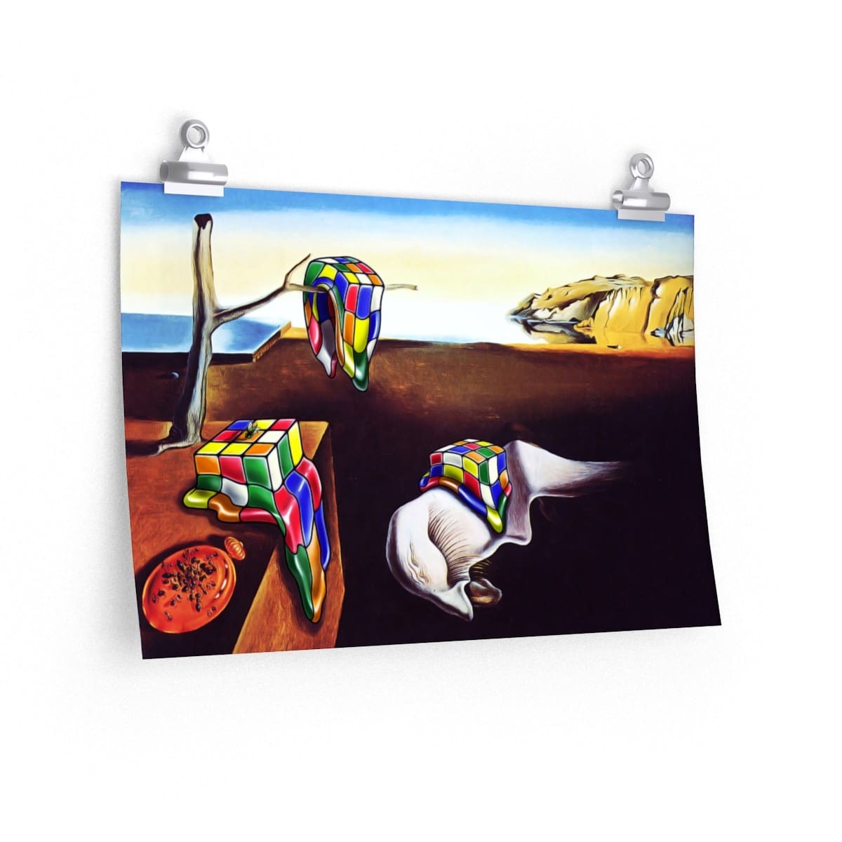 Melting Rubik's Cube Poster - Salvador Dali - Premium Matte Poster - Image 2
