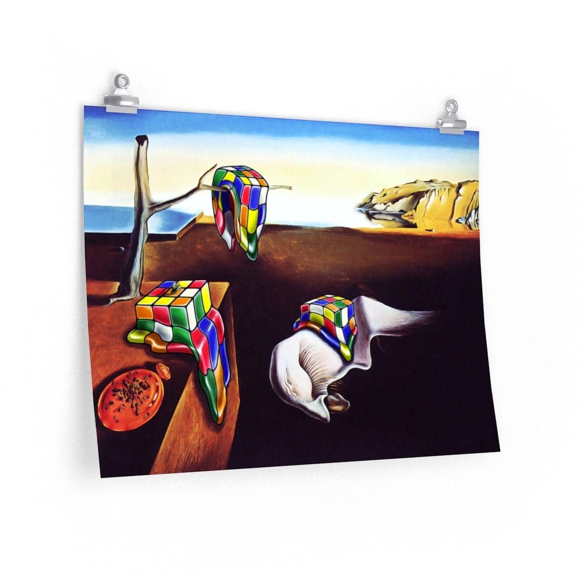 Melting Rubik's Cube Poster - Salvador Dali - Premium Matte Poster - Image 3