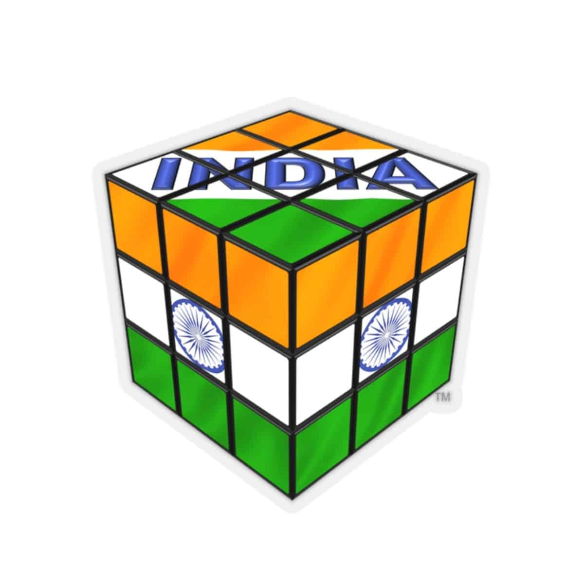 Indian Flag Rubik's Cube Sticker - Image 6