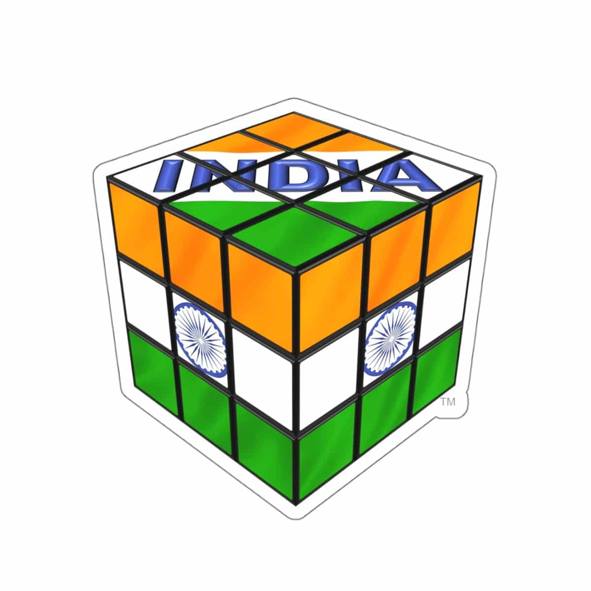 Indian Flag Rubik's Cube Sticker - Image 15