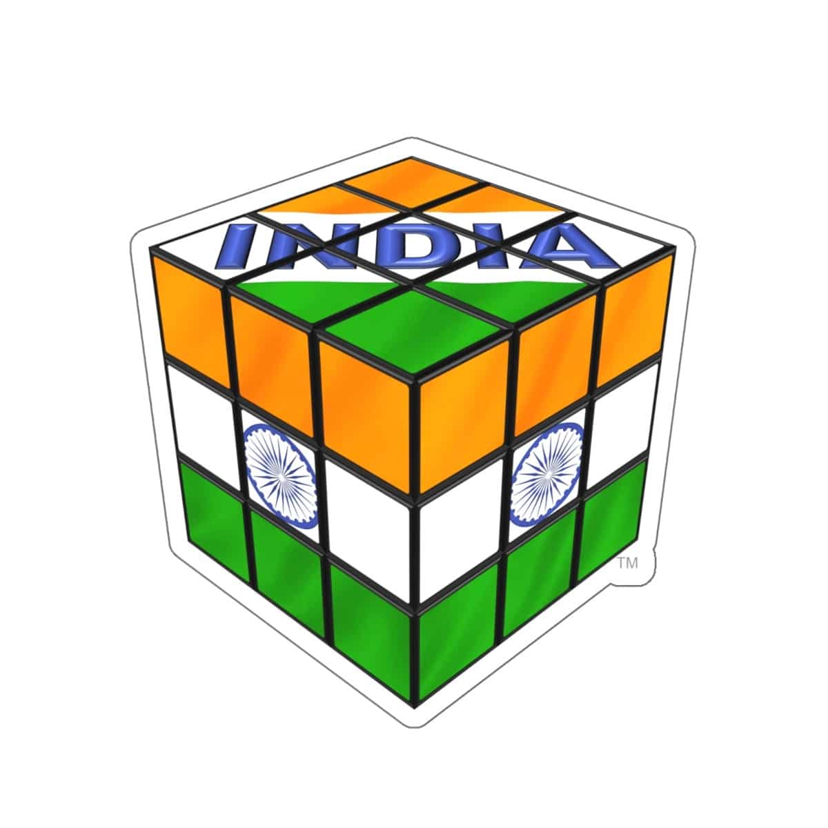 Indian Flag Rubik's Cube Sticker - Image 20