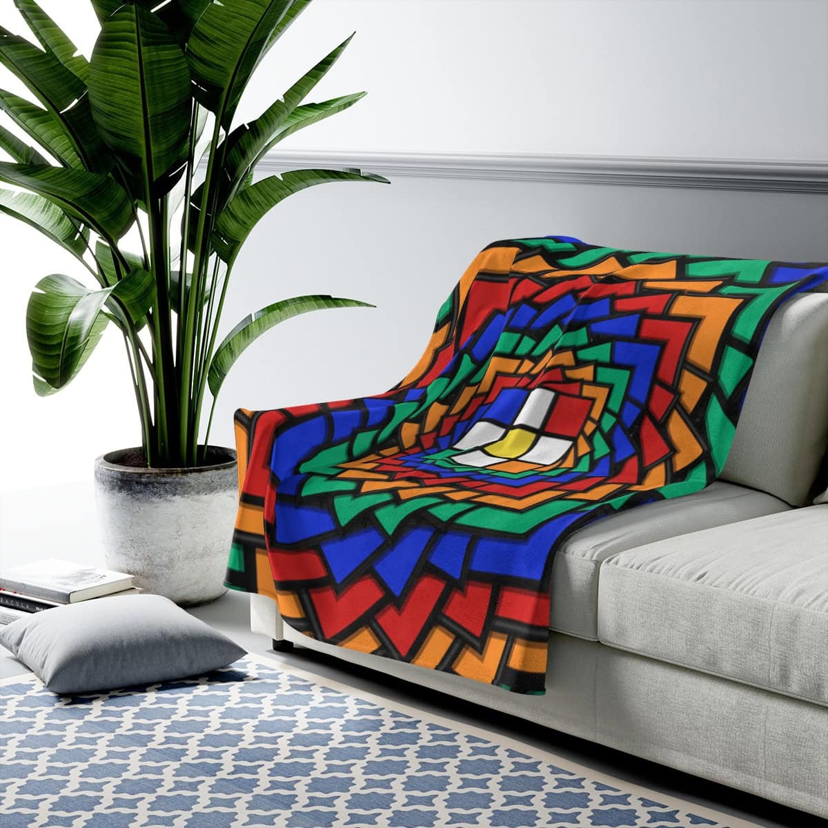 Rubik's Cube Velveteen Plush Blanket Daisy