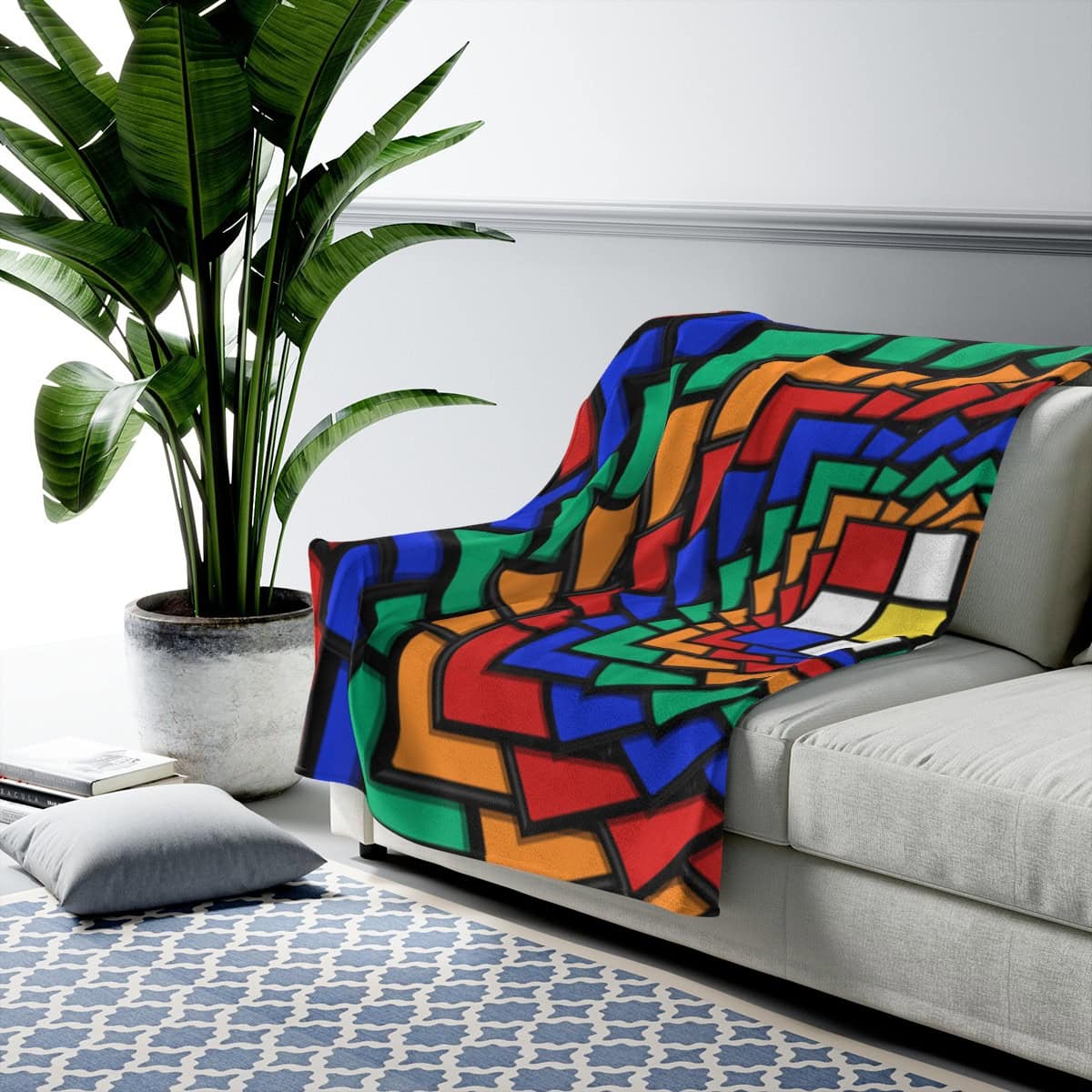 The Daisy Velveteen Plush Blanket - Rubik's Cube Blanket - Image 4