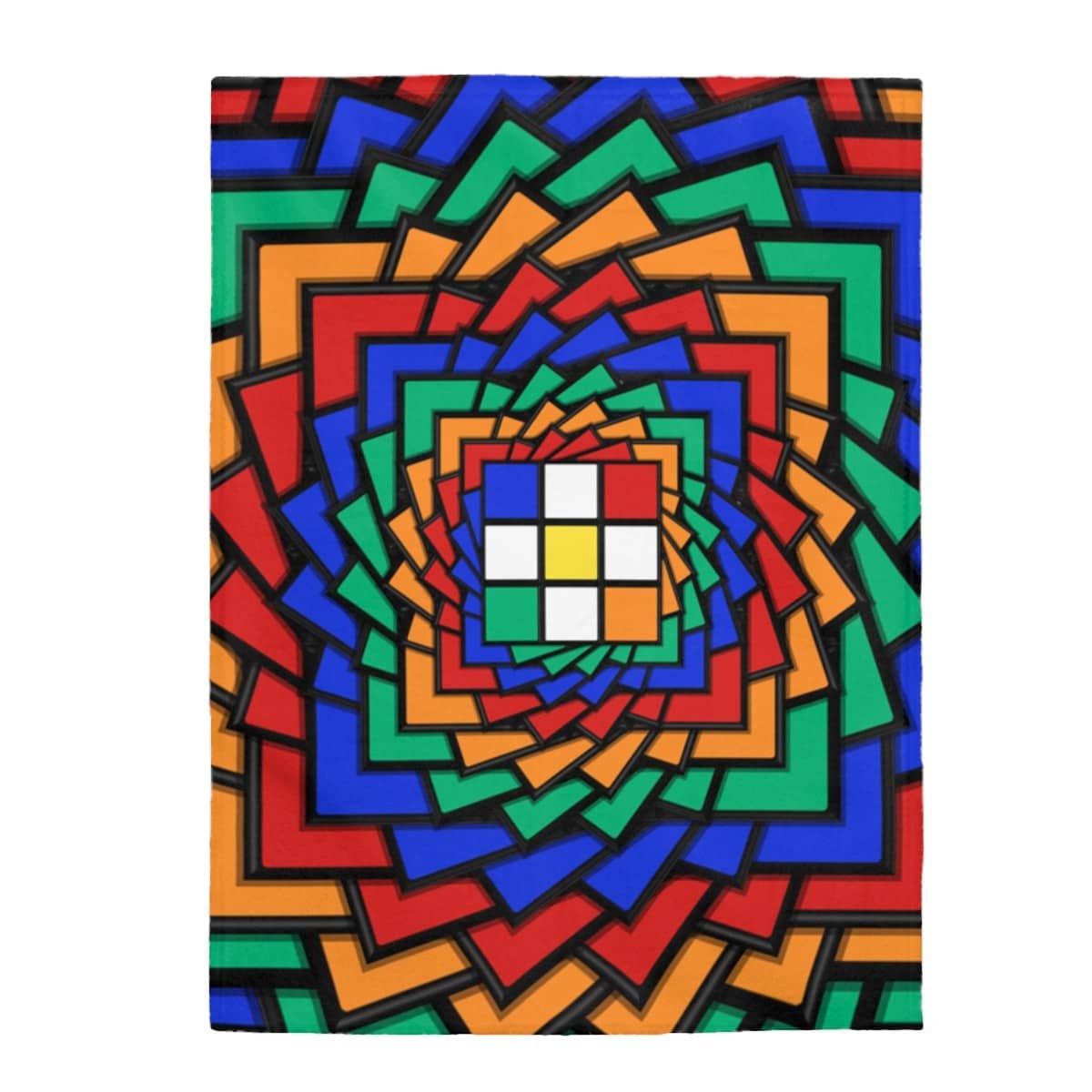 The Daisy Velveteen Plush Blanket - Rubik's Cube Blanket - Image 3