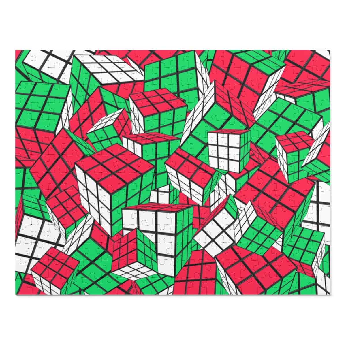 Rubik's Cube Jigsaw Puzzle - 252-500-1000 Piece - Christmas Cubes - Challenge Edition - Image 4