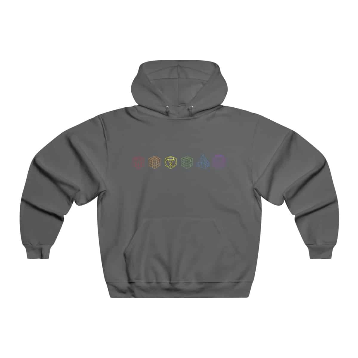 Rainbow Cube LineUp - Rubik's Cube Hoodie Sweatshirt (Adult Sizes) - Unisex - Image 4