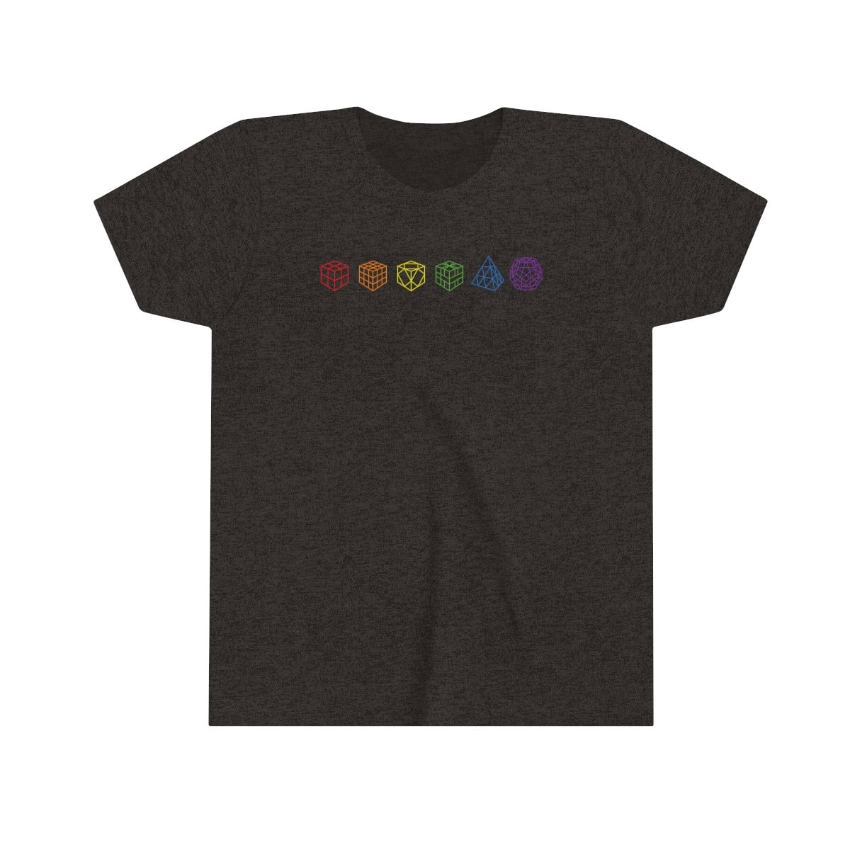 Rainbow Cube Lineup - Rubik's Cube T-Shirt (Youth Sizes) - Soft Cotton T-Shirt, Fun Gift, Multiple Colors Available - Image 3
