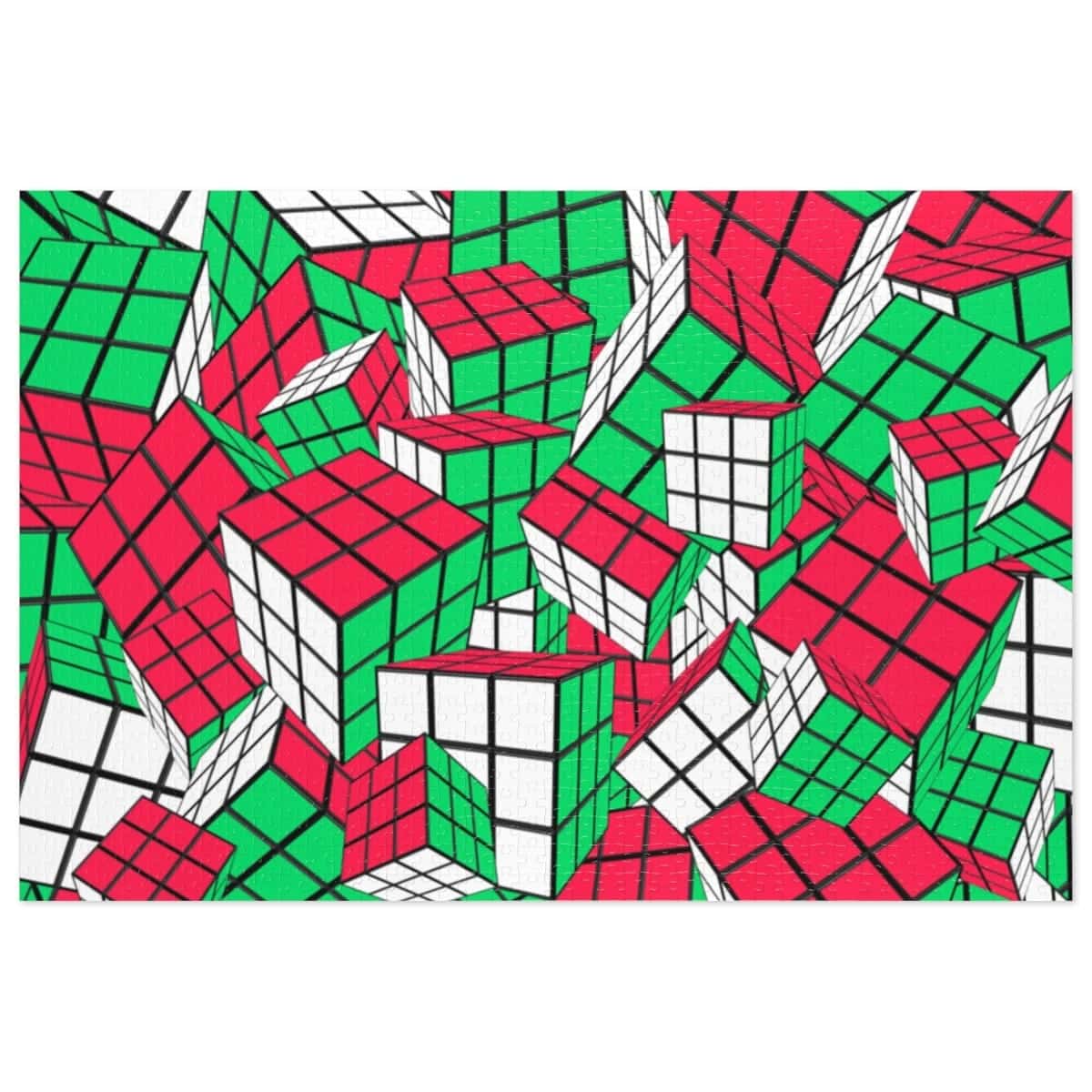 Rubik's Cube Jigsaw Puzzle - 252-500-1000 Piece - Christmas Cubes - Challenge Edition - Image 2