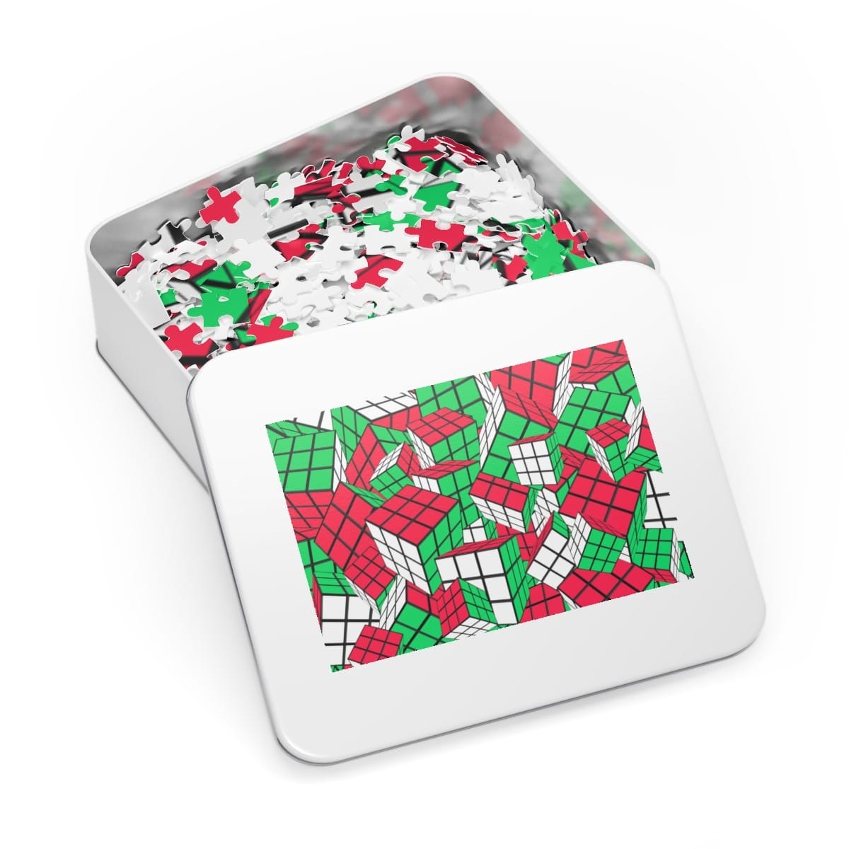 Rubik's Cube Jigsaw Puzzle - 252-500-1000 Piece - Christmas Cubes - Challenge Edition - Image 3