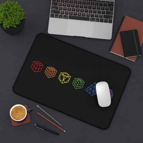 Rainbow Cube Lineup Rubik's Cube Desk Mat, Cubing Mat, Speedcubing Competition Prep - Image 9