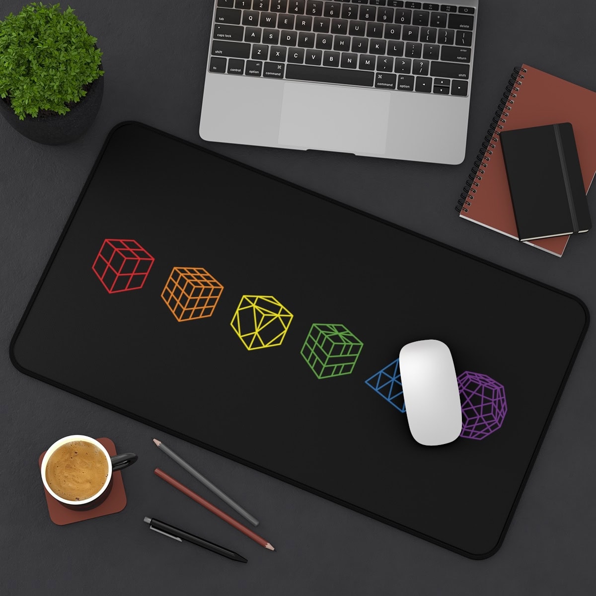 Rainbow Cube Lineup Rubik's Cube Desk Mat, Cubing Mat, Speedcubing Competition Prep - Image 14