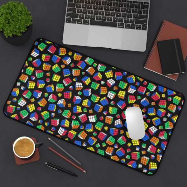 Rubik's Cube Desk Mat Cubes All Over Black