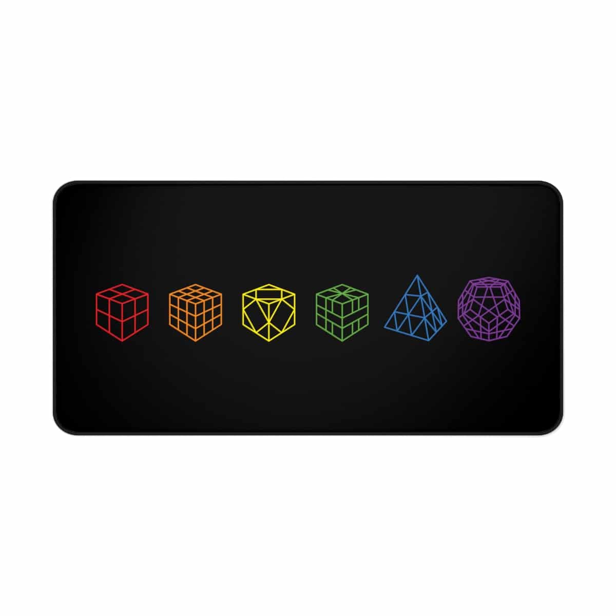 Rainbow Cube Lineup Rubik's Cube Desk Mat, Cubing Mat, Speedcubing Competition Prep - Image 2