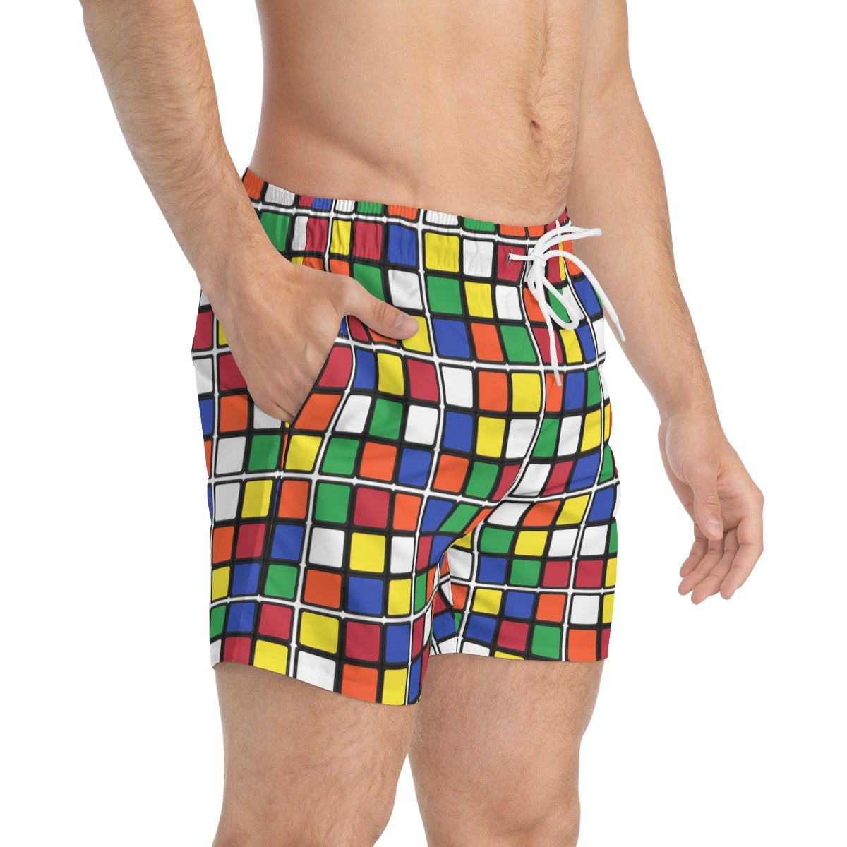 Rubik's Cube Bathing Suit - Swim Trunks - Adult Sizes, Pool and Beach Fun - Image 4