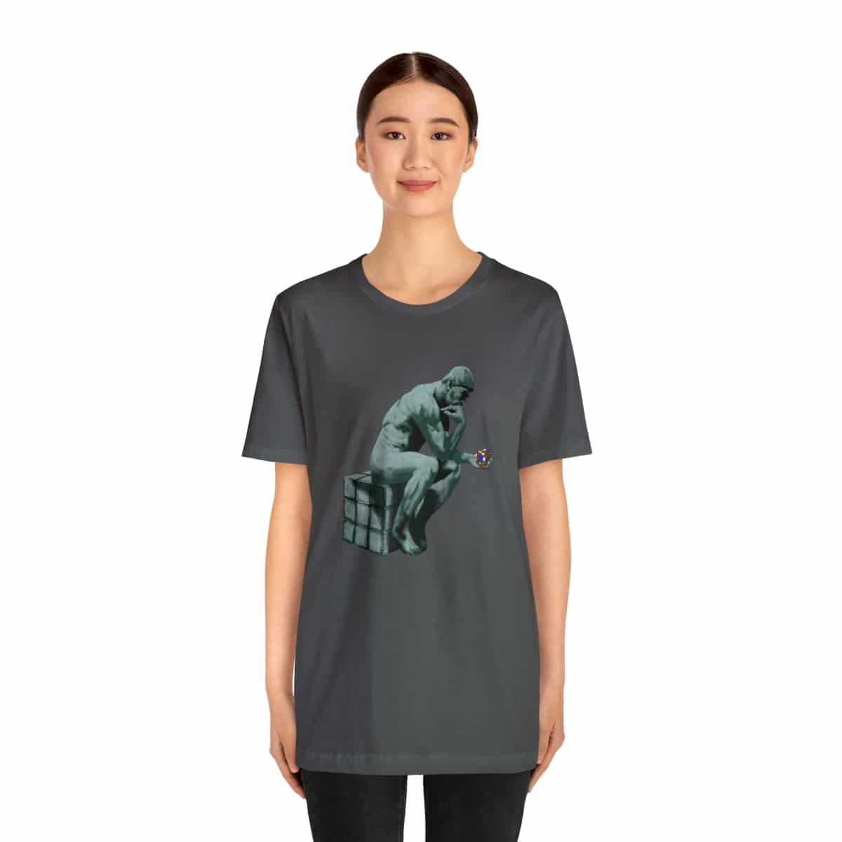 The Thinker - Rubik's Cube Shirt (Adult Sizes) - Soft Cotton T-Shirt, Fun Gift, Multiple Colors Available - Image 3