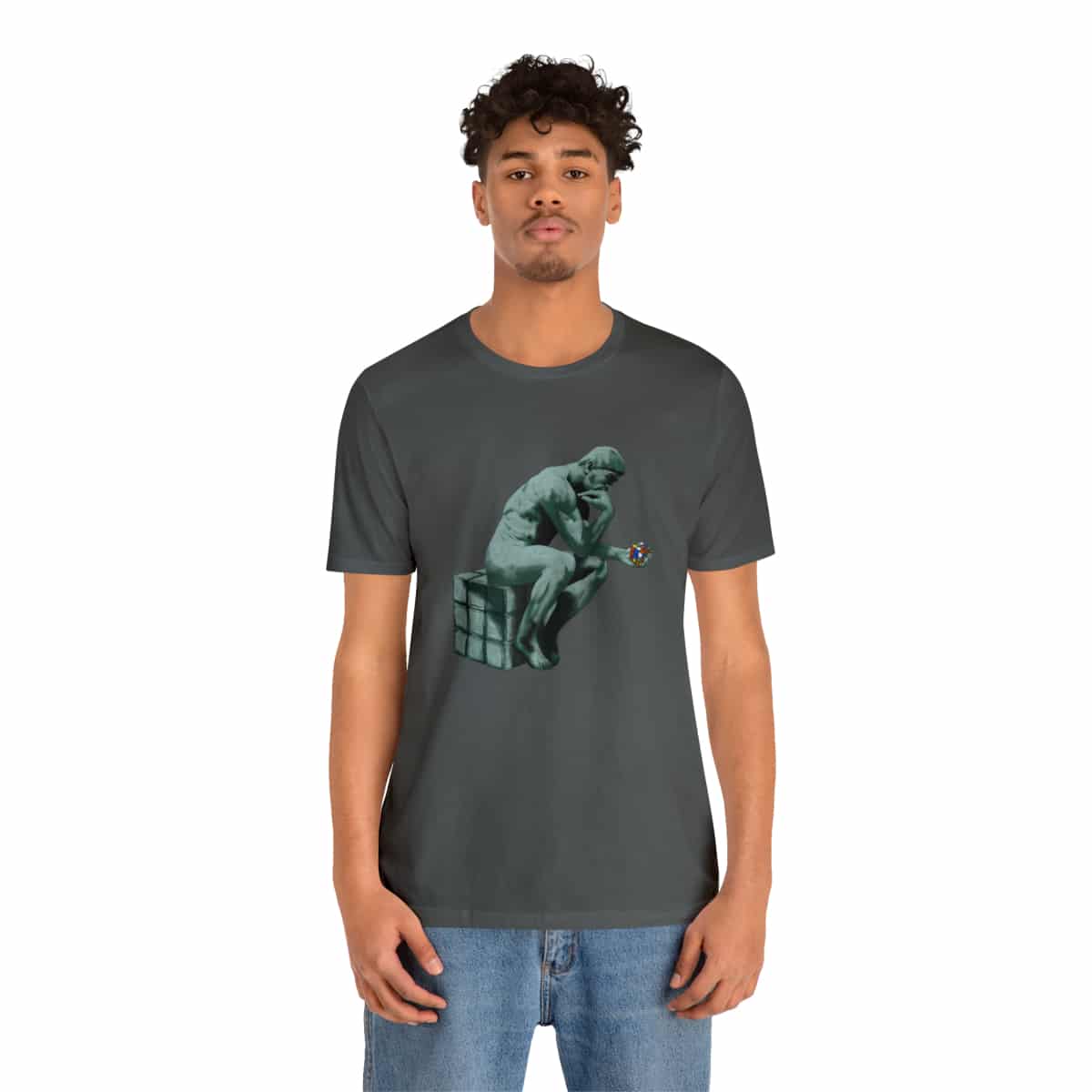The Thinker - Rubik's Cube Shirt (Adult Sizes) - Soft Cotton T-Shirt, Fun Gift, Multiple Colors Available - Image 4