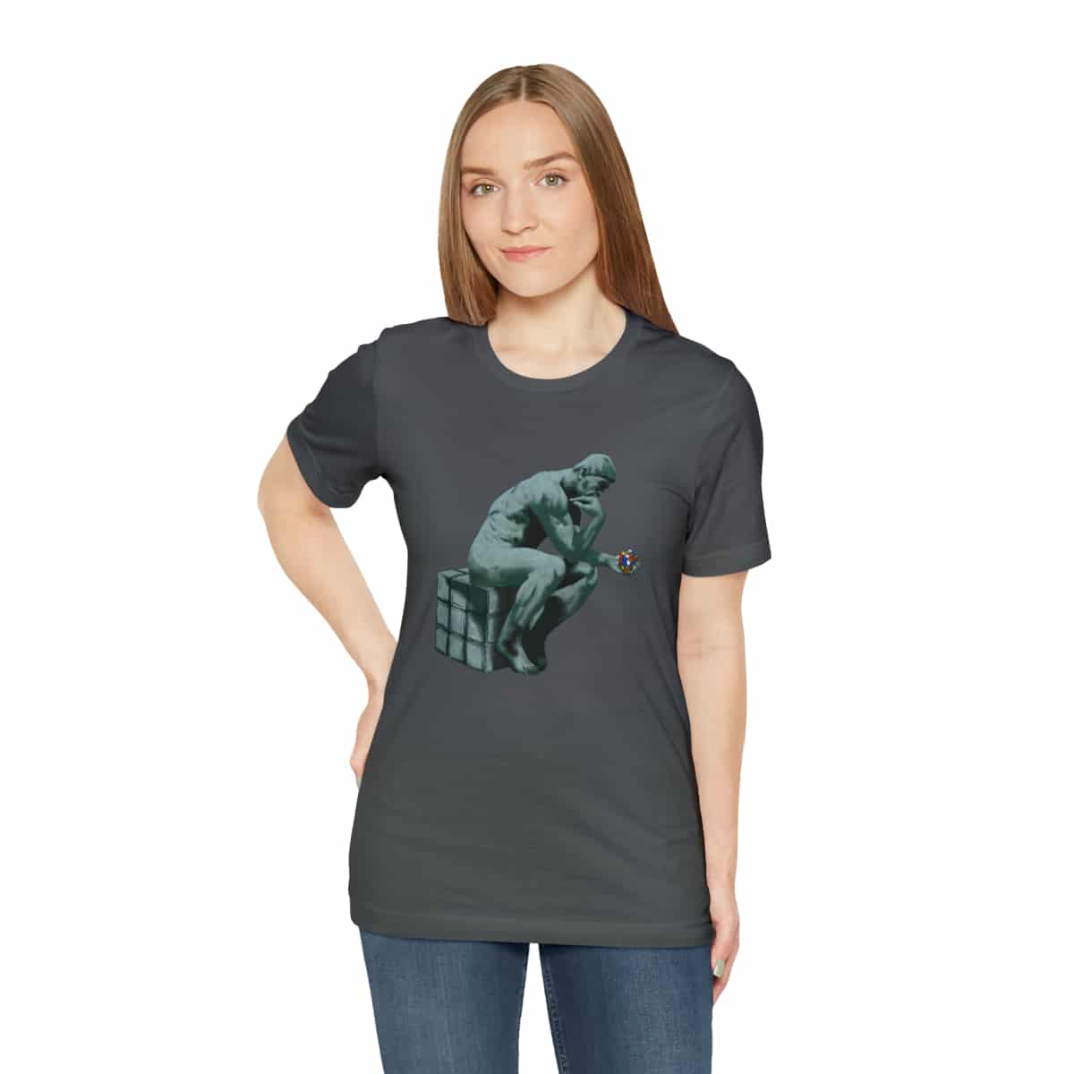 The Thinker - Rubik's Cube Shirt (Adult Sizes) - Soft Cotton T-Shirt, Fun Gift, Multiple Colors Available - Image 5