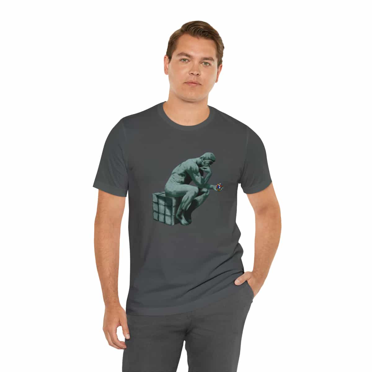 The Thinker - Rubik's Cube Shirt (Adult Sizes) - Soft Cotton T-Shirt, Fun Gift, Multiple Colors Available - Image 6