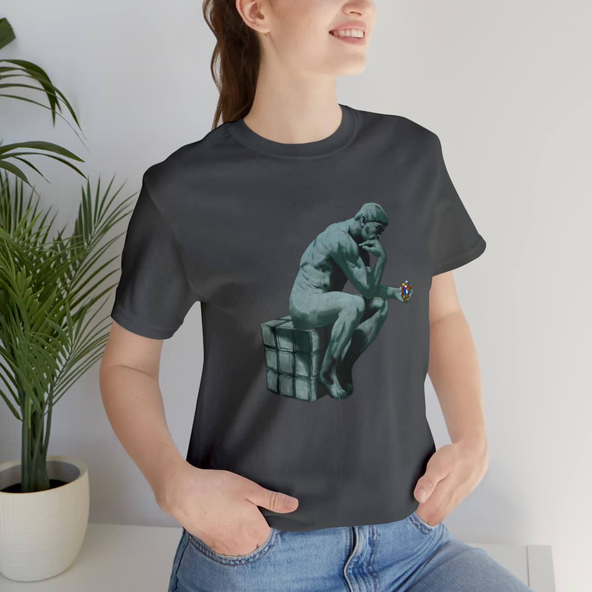 The Thinker - Rubik's Cube Shirt (Adult Sizes) - Soft Cotton T-Shirt, Fun Gift, Multiple Colors Available - Image 9