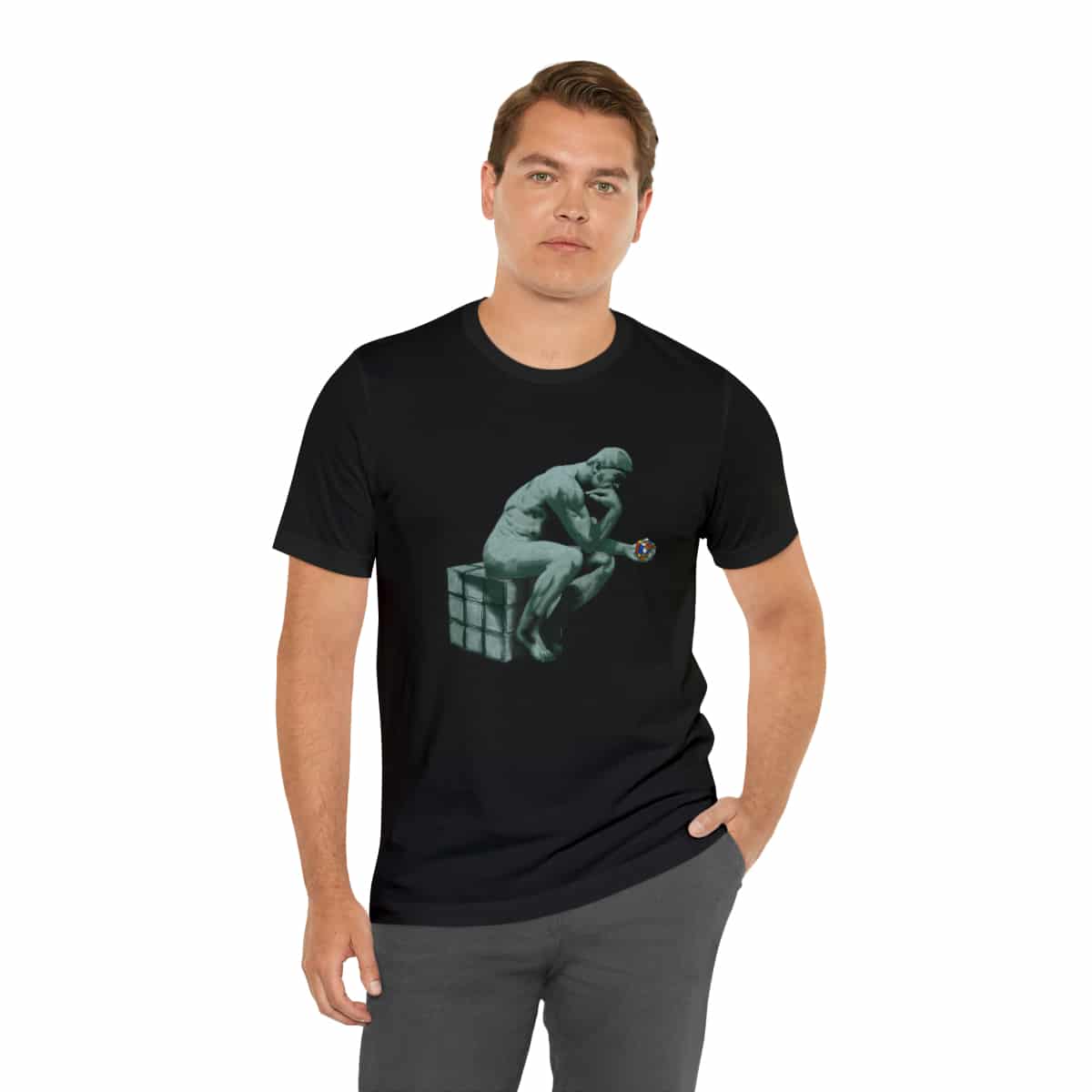 The Thinker - Rubik's Cube Shirt (Adult Sizes) - Soft Cotton T-Shirt, Fun Gift, Multiple Colors Available - Image 30