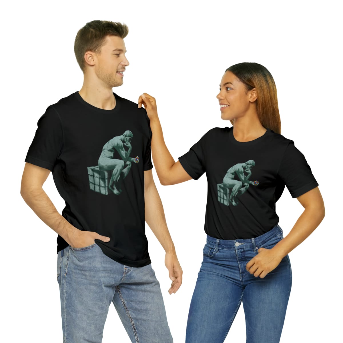 The Thinker - Rubik's Cube Shirt (Adult Sizes) - Soft Cotton T-Shirt, Fun Gift, Multiple Colors Available - Image 34