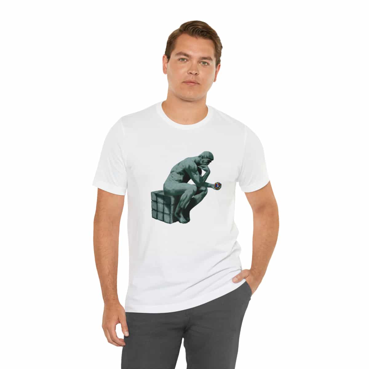 The Thinker - Rubik's Cube Shirt (Adult Sizes) - Soft Cotton T-Shirt, Fun Gift, Multiple Colors Available - Image 18