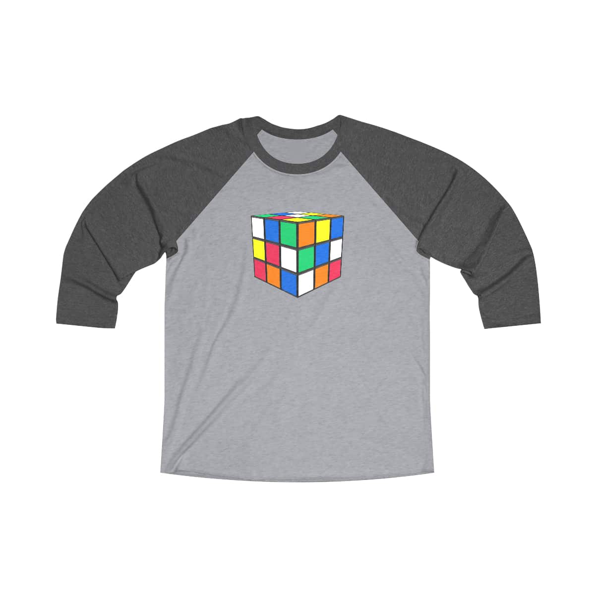Scrambled Rubik's Cube 3/4 Sleeve Raglan Tee - Image 3