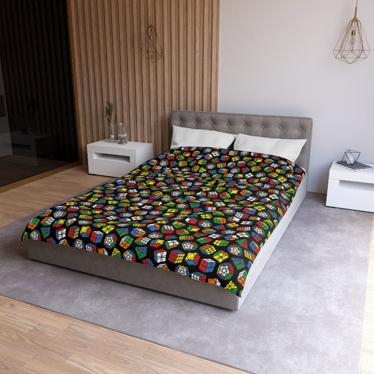 Rubik's Cube Duvet Cover, Pyraminx, Megaminx, Skewb, Square-1 - Bedding, Bedroom Decor - Image 9