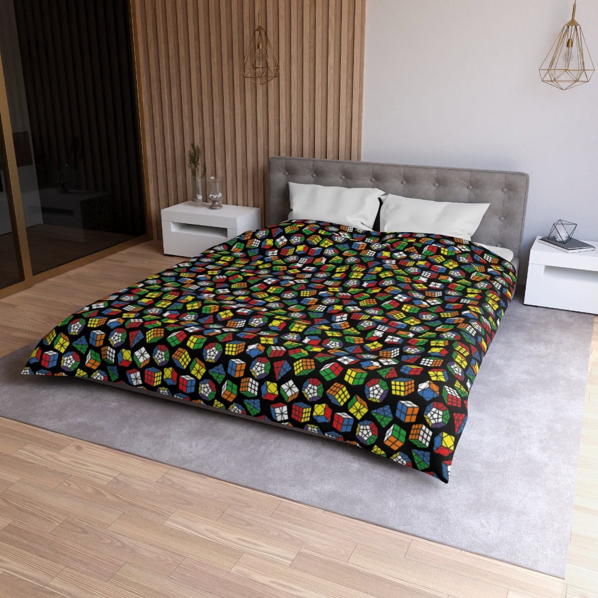 Rubik's Cube Duvet Cover, Pyraminx, Megaminx, Skewb, Square-1 - Bedding, Bedroom Decor - Image 3