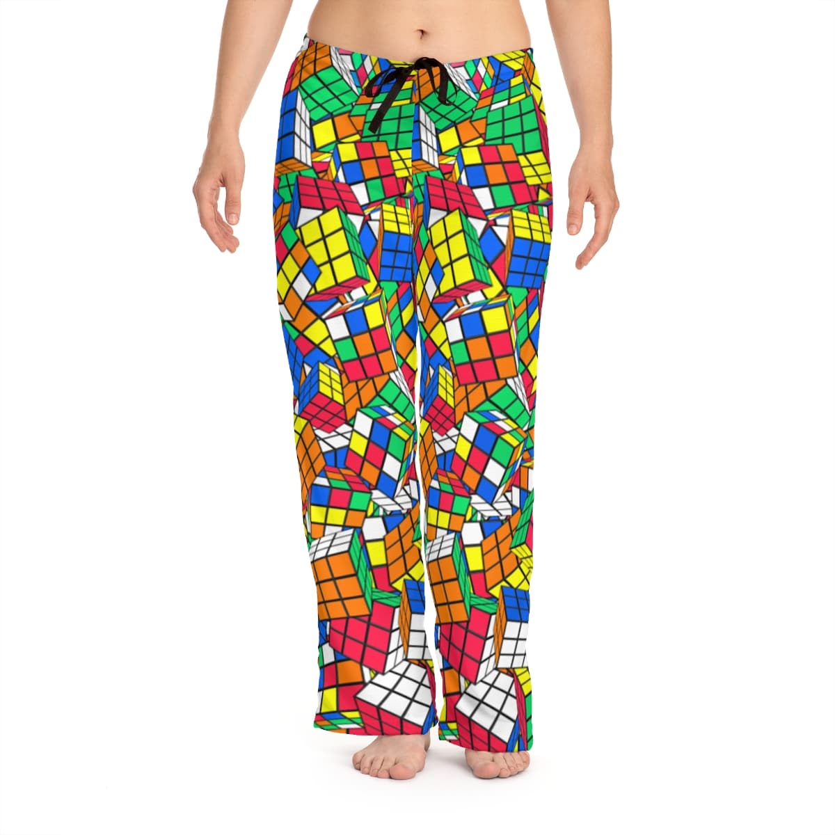 Women's Piles of Cubes - Rubik's Cube Pajama Pants, Sleep Pants, Loungewear, PJs (Adult Sizes) - Image 13