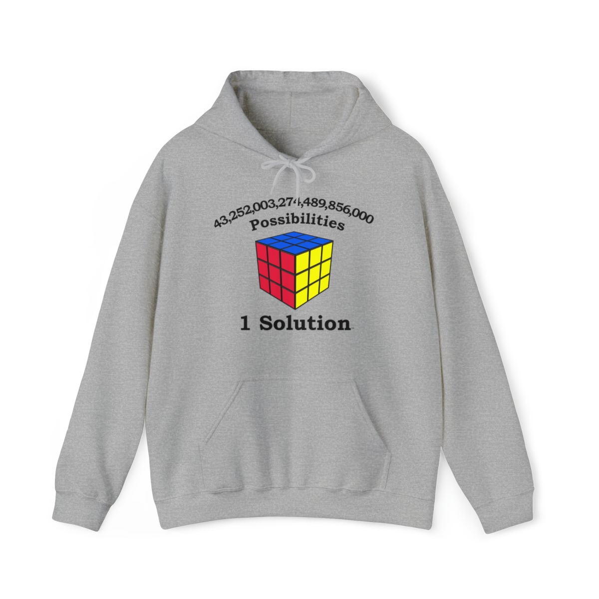 43 Quintillion Possibilities, 1 Solution Rubik's Cube Hoodie (Adult Sizes) Unisex Sweatshirt - Image 8