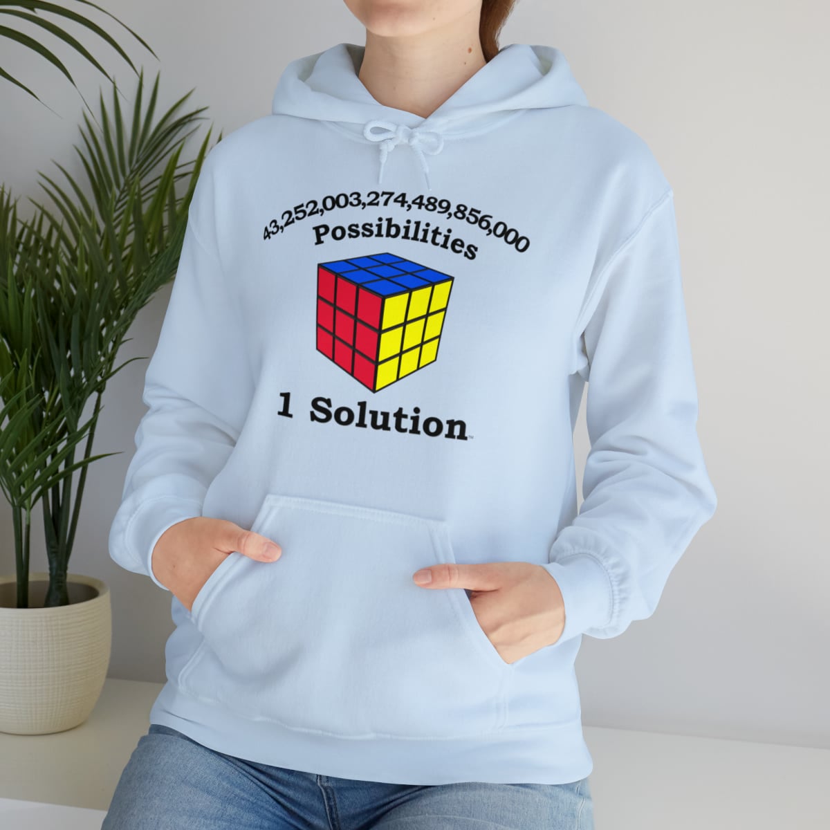 43 Quintillion Possibilities, 1 Solution Rubik's Cube Hoodie (Adult Sizes) Unisex Sweatshirt - Image 15