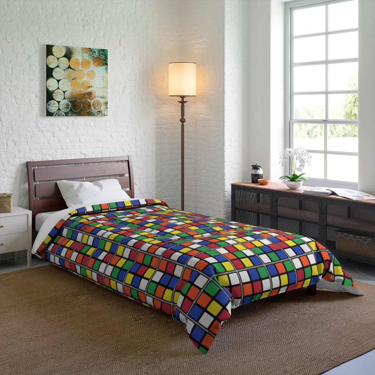 Rubik's Cube Comforter Scrambled Cubes, Bedding, Bedroom Decor - Image 4