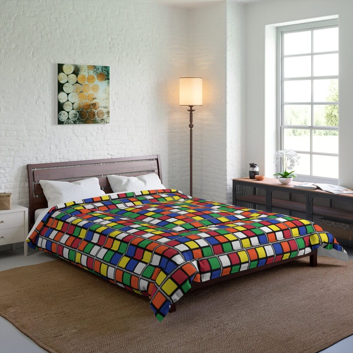 Rubik's Cube Comforter Scrambled Cubes, Bedding, Bedroom Decor - Image 6