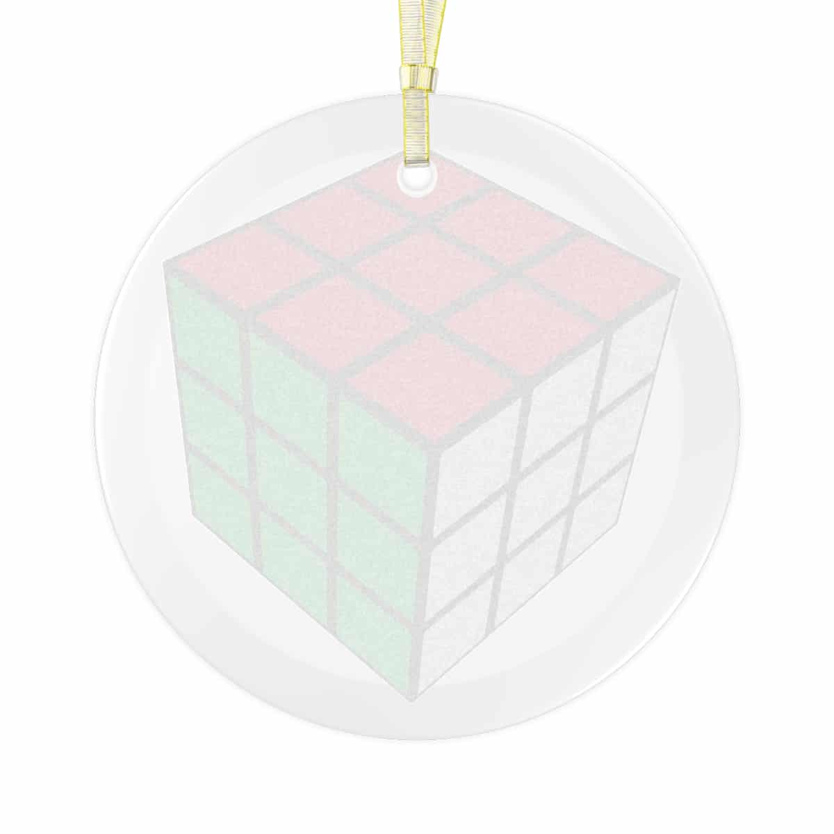 Rubik's Cube Christmas Ornament - Solved Cube Clear Glass Ornament - Image 3