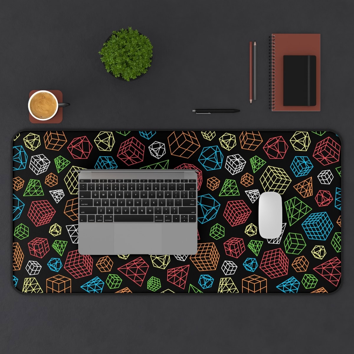 Colorful Line Art Rubik's Cube Desk Mat, Cubing Mat, Speedcubing Competition Prep - Image 11