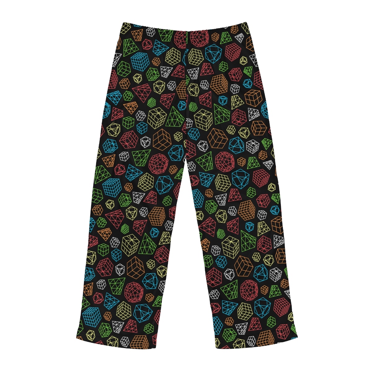 Line Art Cubes - Rubik's Cube Pajama Pants, Sleep Pants, Loungewear, PJs (Adult Sizes) - Image 2