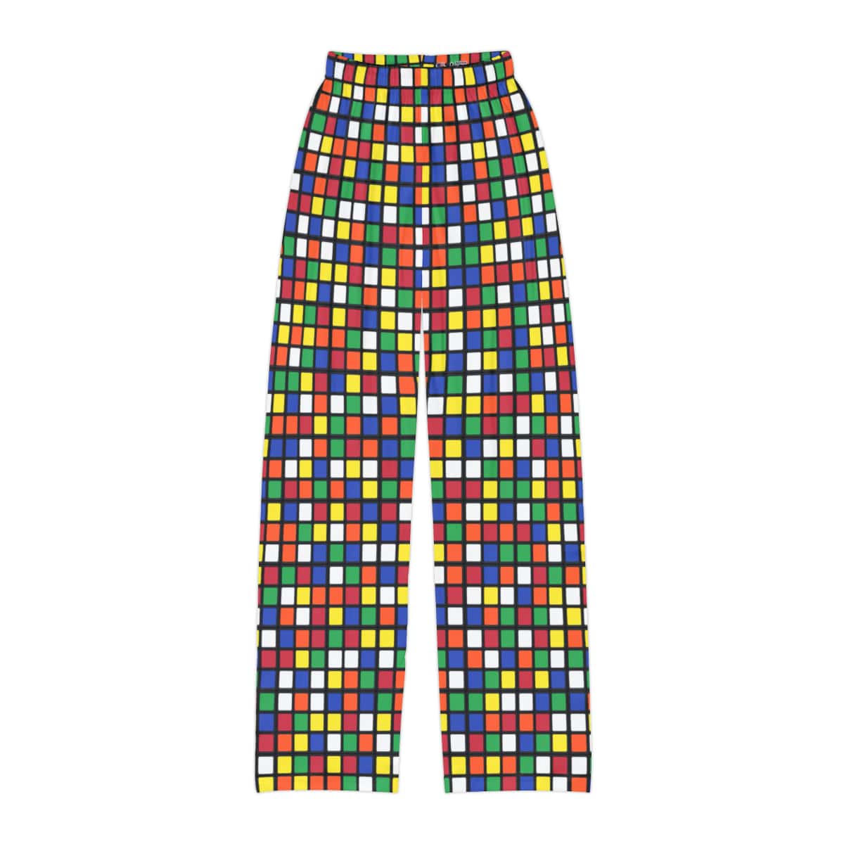 Flat Cubes Rubik's Cube Kids Pajama Pants (Youth) - Image 2
