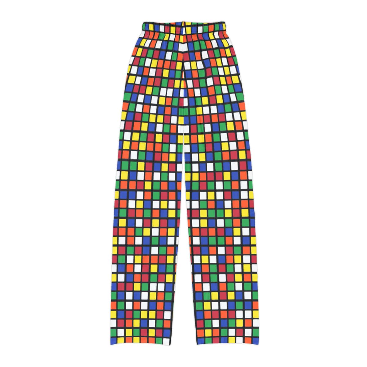 Flat Cubes Rubik's Cube Kids Pajama Pants (Youth) - Image 3
