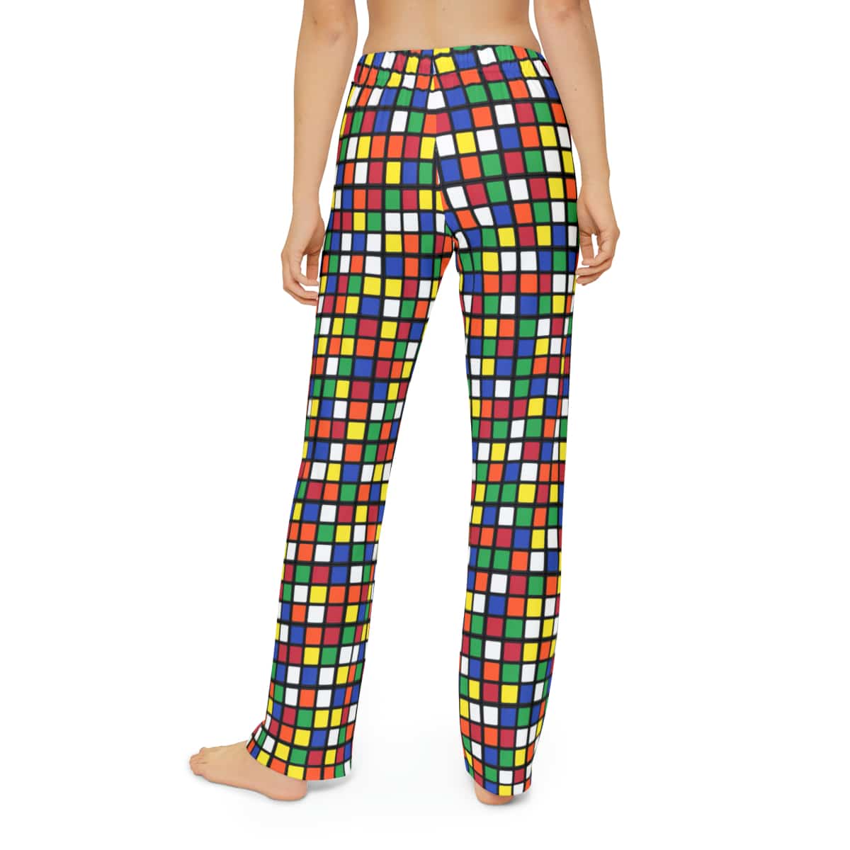 Flat Cubes Rubik's Cube Kids Pajama Pants (Youth) - Image 4