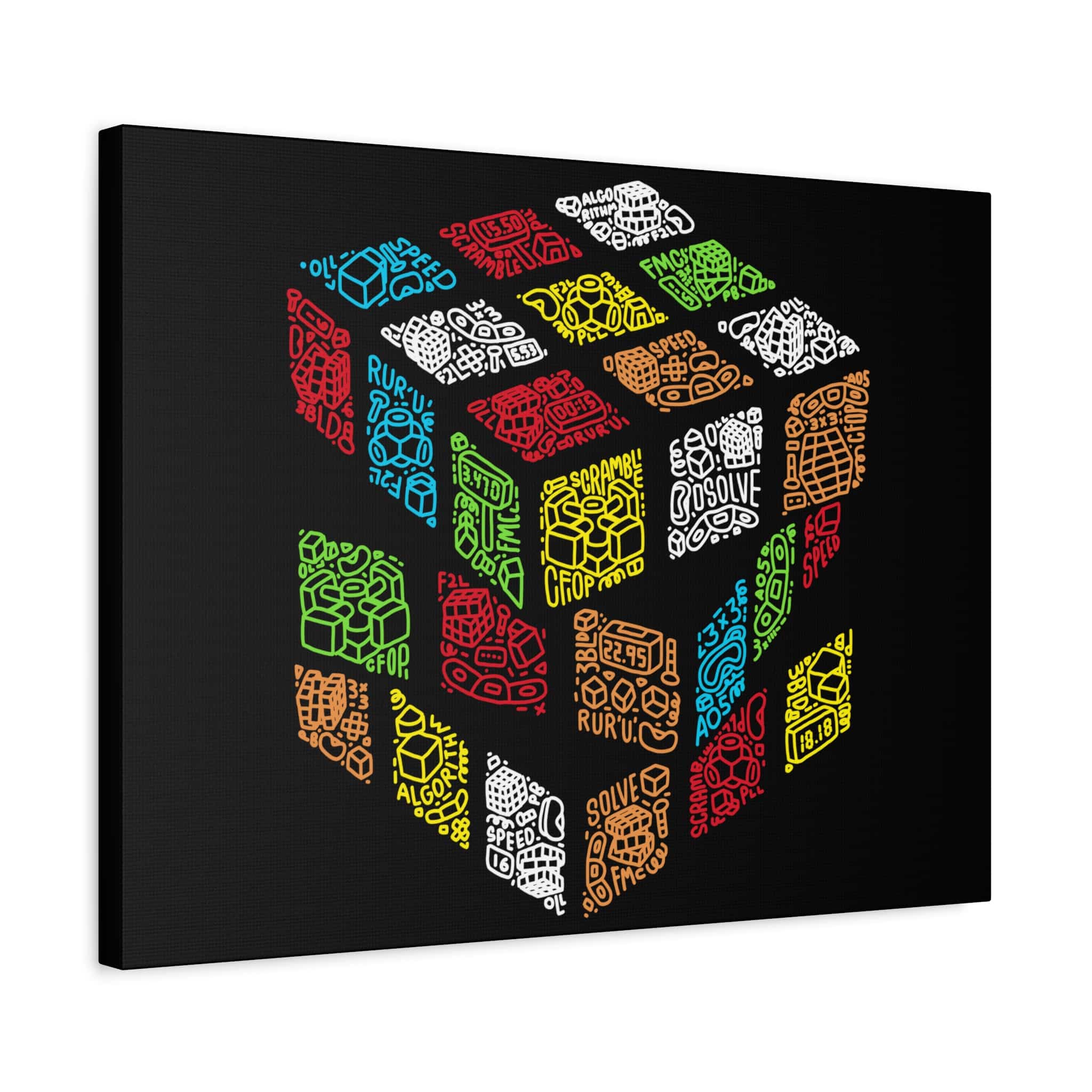 Rubik's Cube Art - Doodle Cube - Canvas Gallery Wrap - Image 6