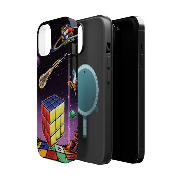 MagSafe Lunar Psychedelic Space Rubik's Cube iPhone Case - Tough Phone Case - Image 3