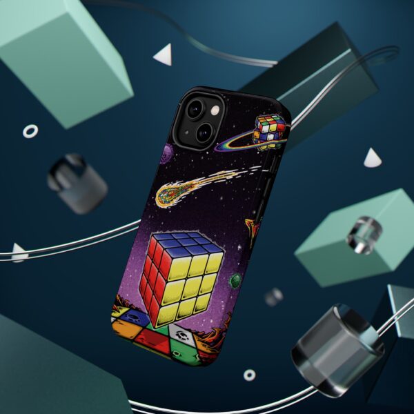 MagSafe Lunar Psychedelic Space Rubik's Cube iPhone Case - Tough Phone Case - Image 2
