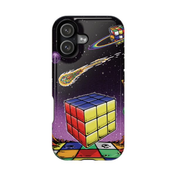 MagSafe Lunar Psychedelic Space Rubik's Cube iPhone Case - Tough Phone Case - Image 4